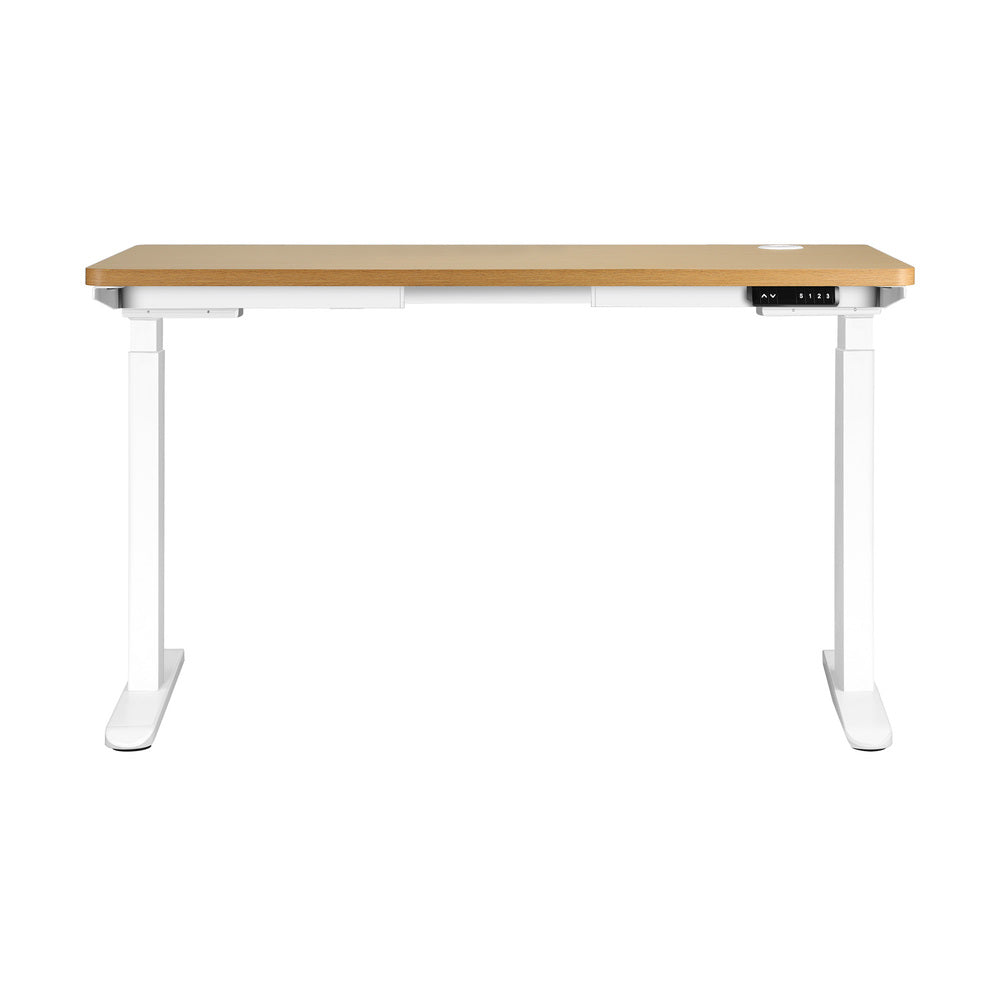 Standing Desk Dual Motor Adjustable 120cm White and Oak