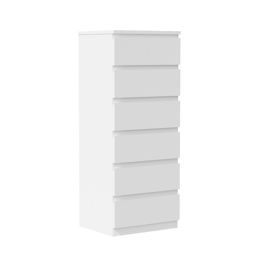 6 Lowboy Chest of Drawers Handle Free White