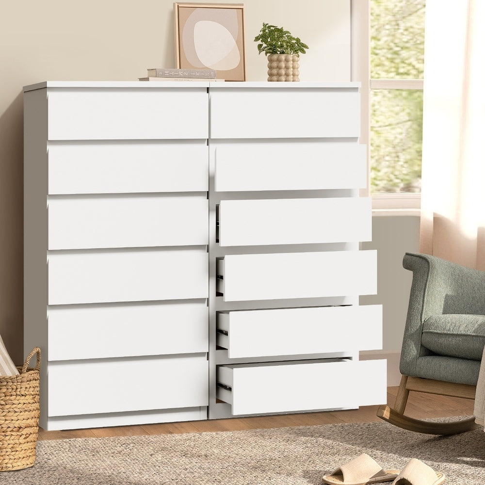 6 Lowboy Chest of Drawers Handle Free White