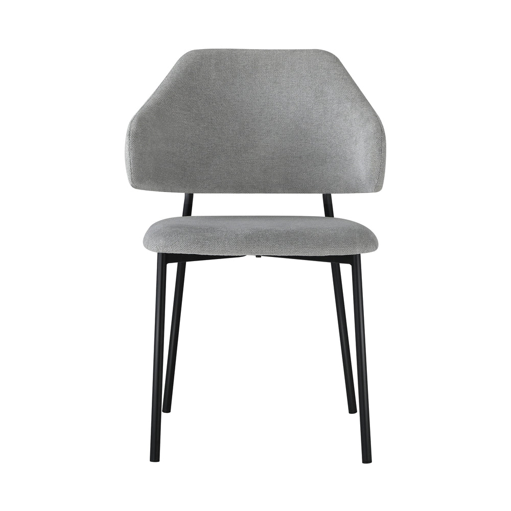 Set of 2 Dining Chairs Grey and Black