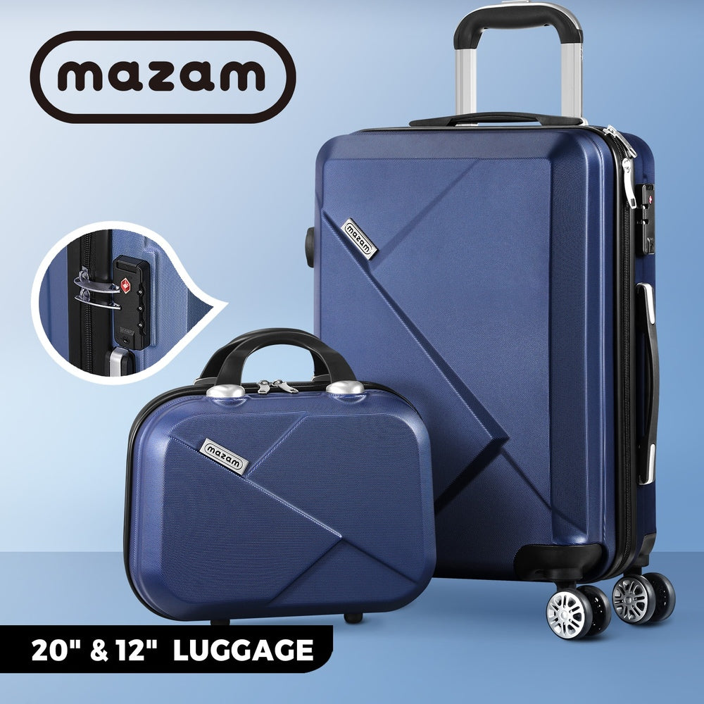 2PCS Luggage Set Hard Shell with TSA Lock Navy Blue
