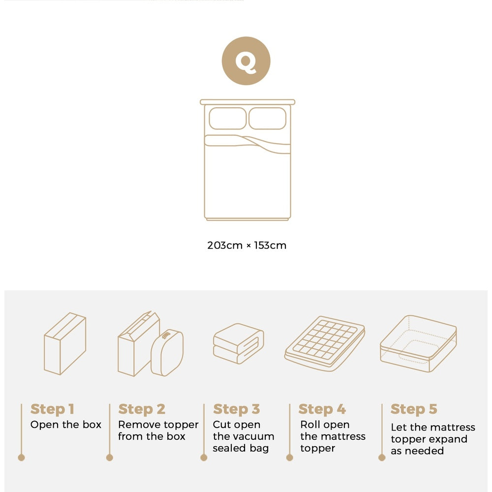 Queen Mattress Topper Pillowtop Airflow Mesh 5cm