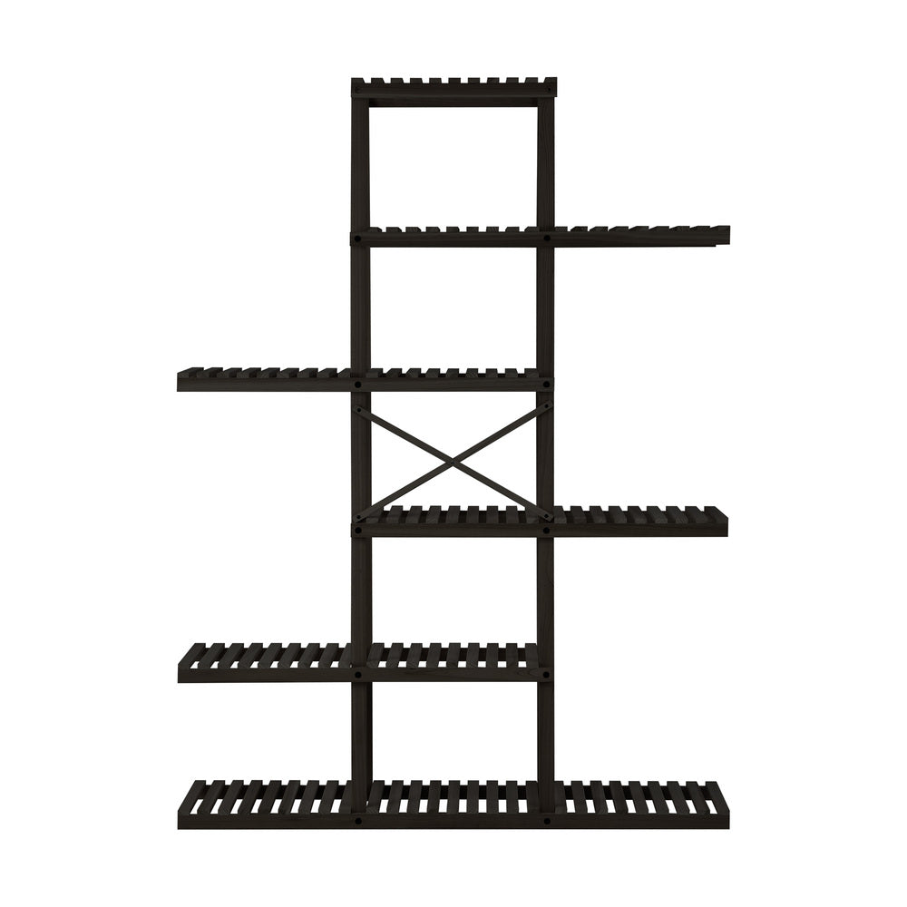 6 Tier Plant Stand Flower Pot Rack Black