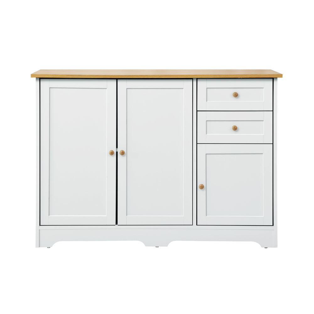 Sideboard with 2 Drawers and 2 Cabinets White Wood