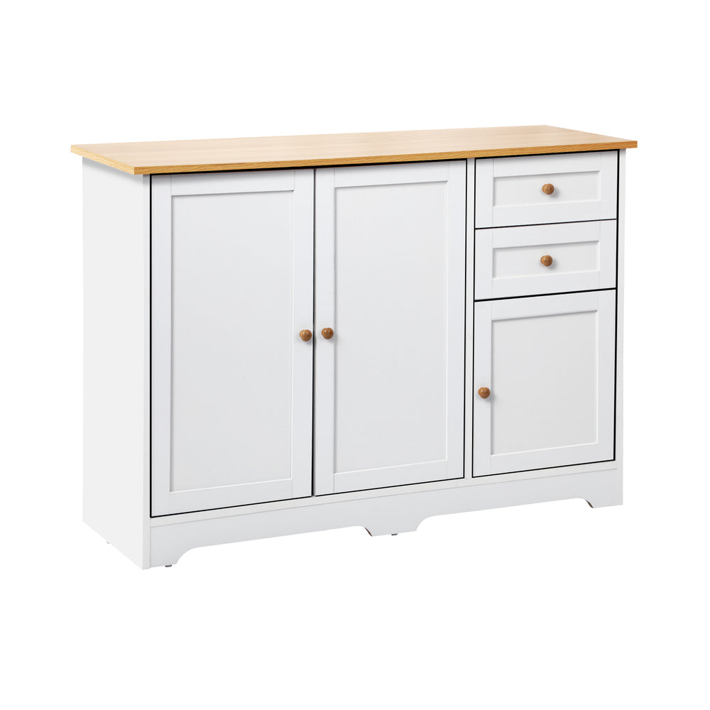 Sideboard with 2 Drawers and 2 Cabinets White Wood