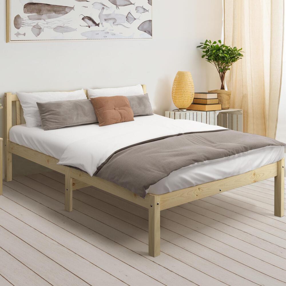 Wooden Bed Frame Queen Size with Slat Support