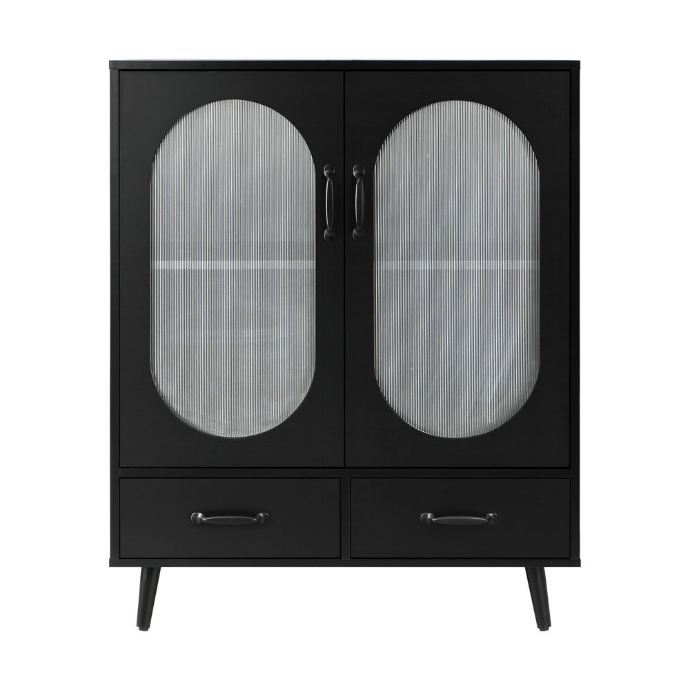Sideboard with Pull Up Drawers and Glass Doors