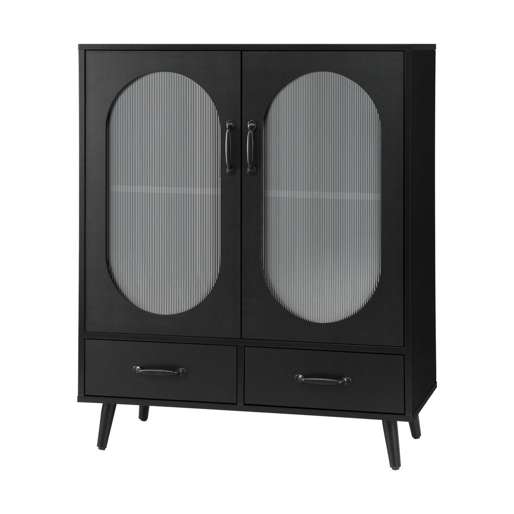Sideboard with Pull Up Drawers and Glass Doors