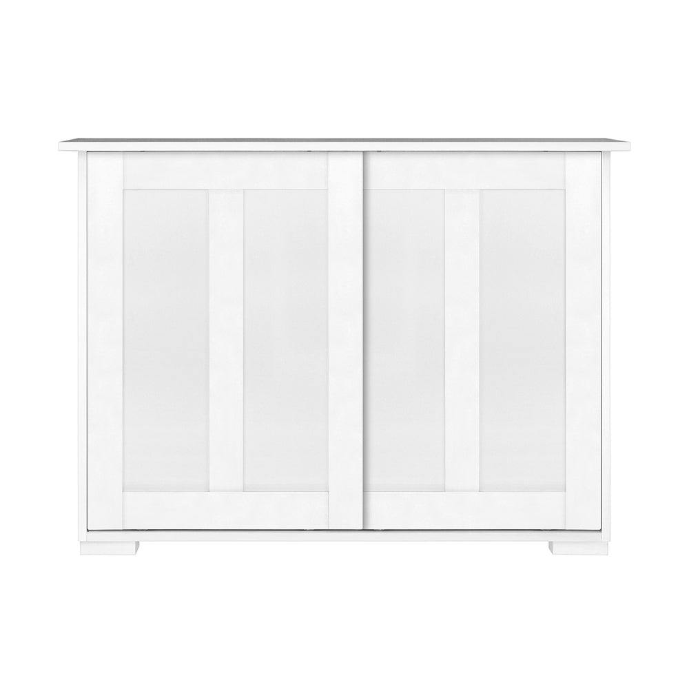 White Sideboard with Sliding Doors