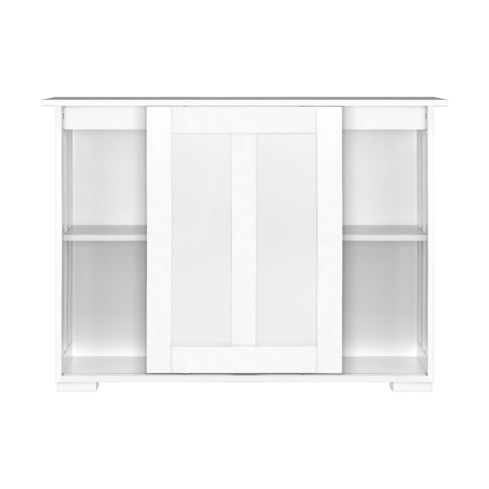 White Sideboard with Sliding Doors