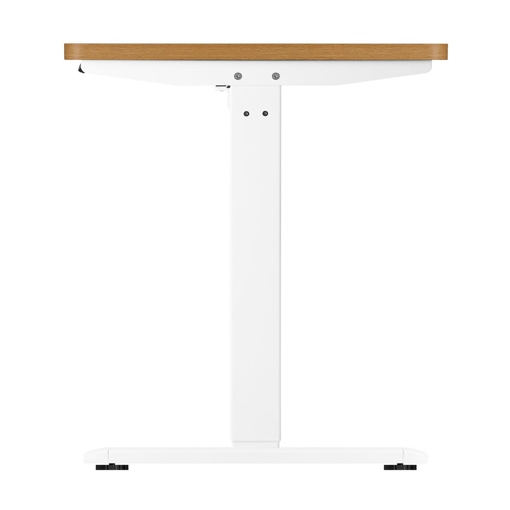 Motorised Adjustable Sit Stand Desk 160 cm White and Oak