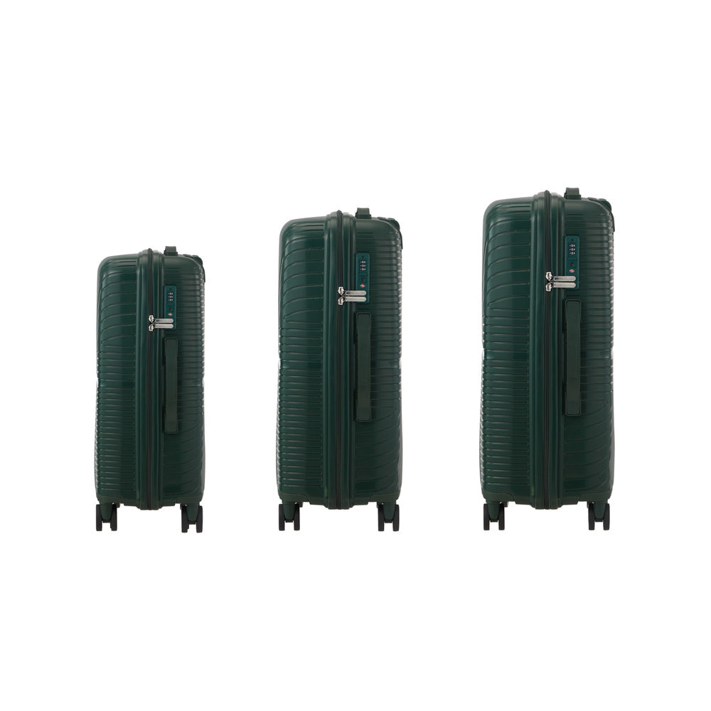 3 Piece Luggage Suitcase Set Green PP Case with TSA Lock