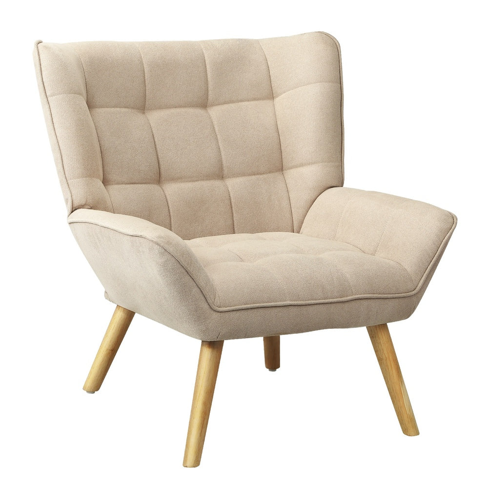Fabric Upholstered Armchair Tub Chair Beige