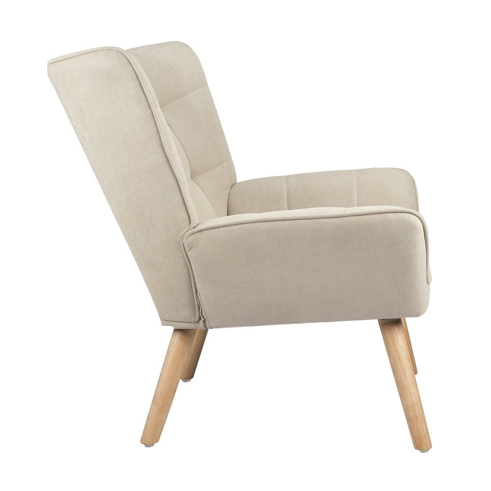 Fabric Upholstered Armchair Tub Chair Beige