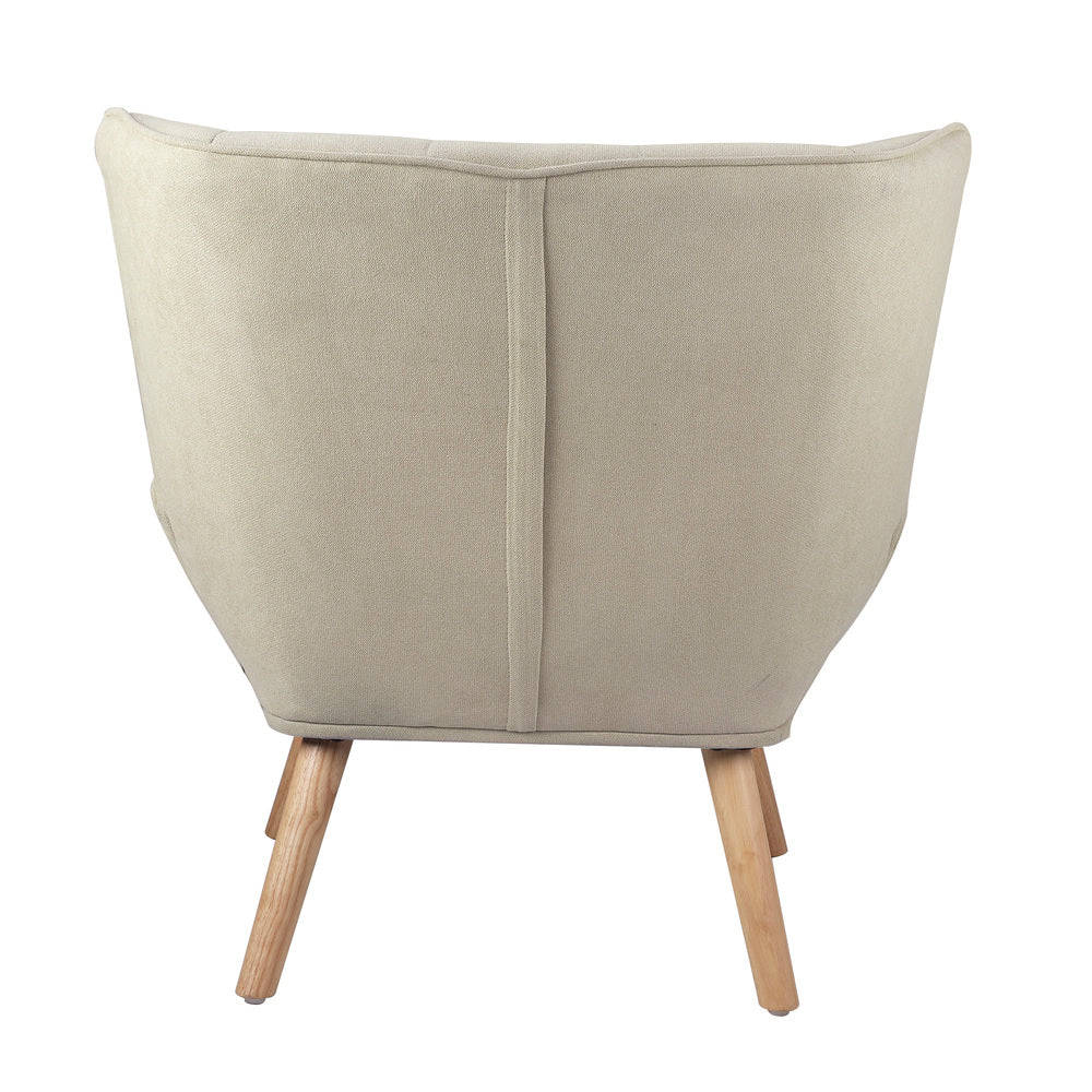Fabric Upholstered Armchair Tub Chair Beige