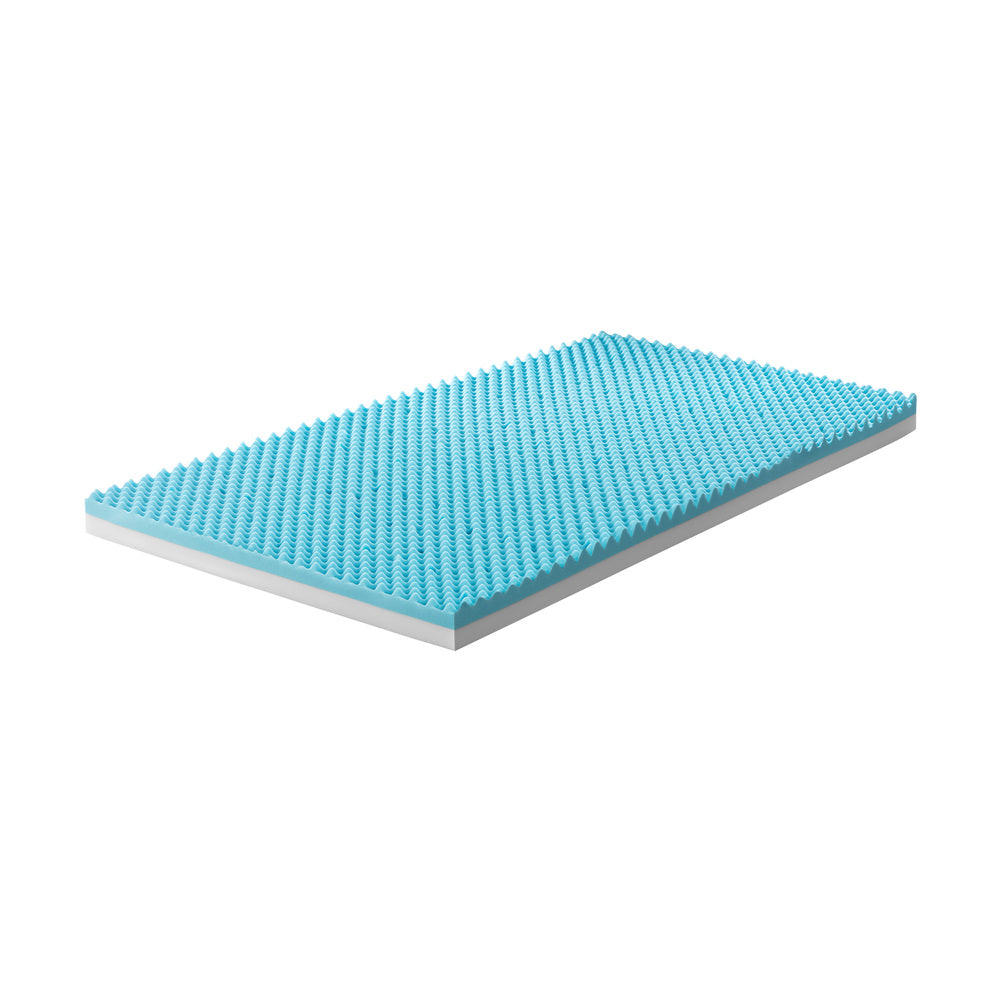 King Single Memory Foam Mattress Topper Reversible Cool Gel 10 cm