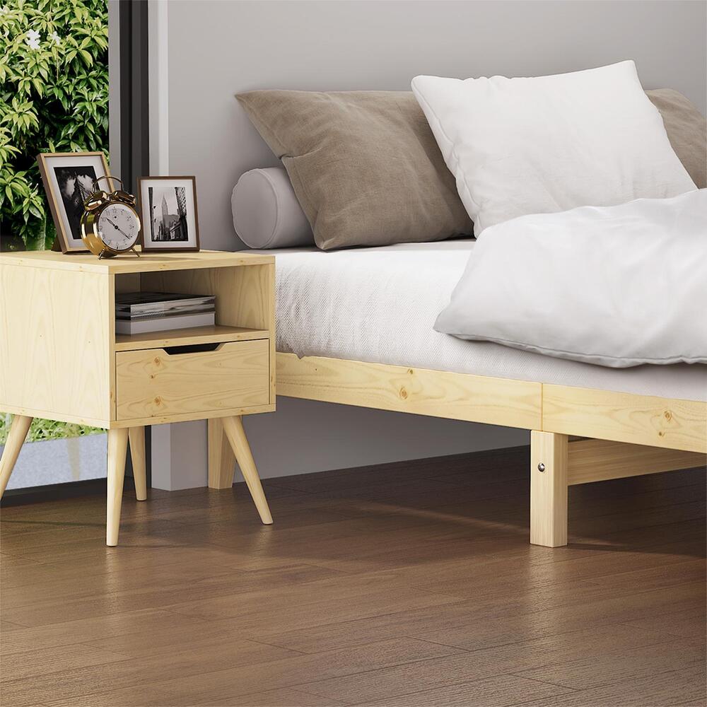 Pine Wood Double Size Bed Frame Bed Base