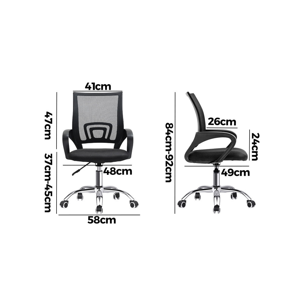 Office Chair Swivel with Armrests and Casters Black