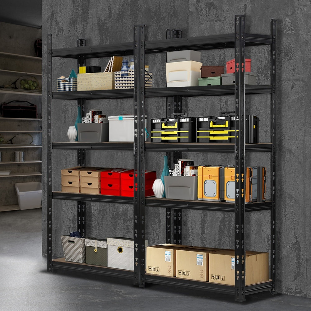 Warehouse Storage Shelf Steel Pallet Set of 2