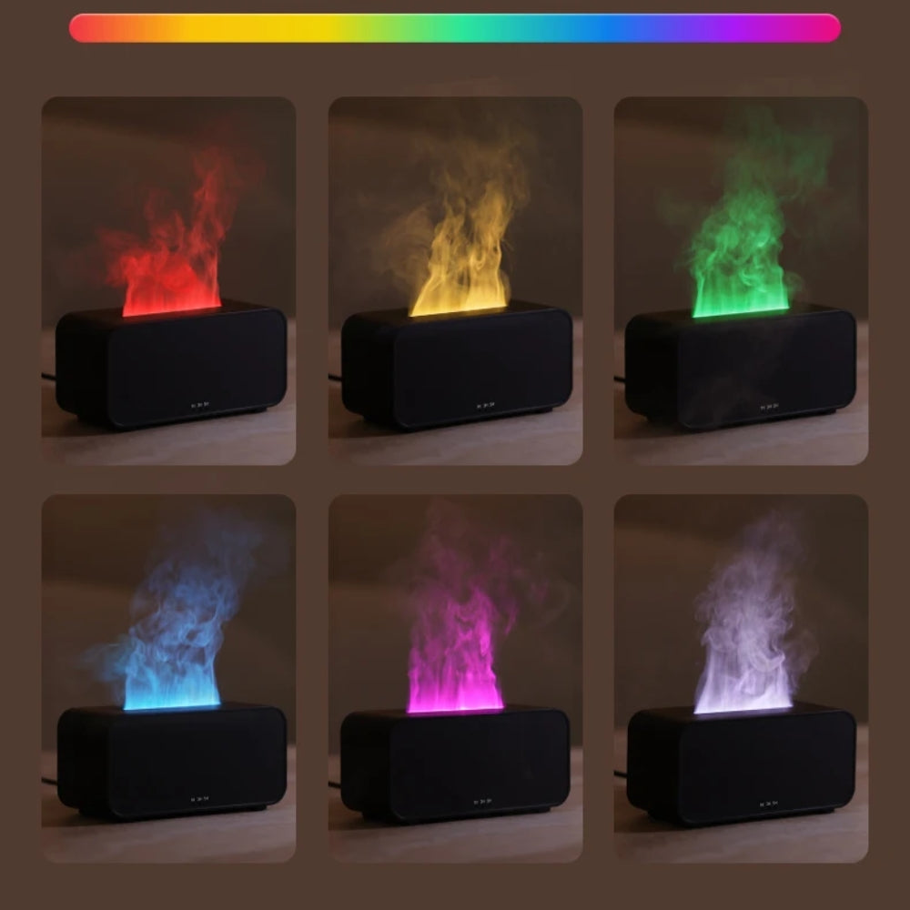 Flame Aromatherapy Humidifier Mini Diffuser with LED Light and Timer