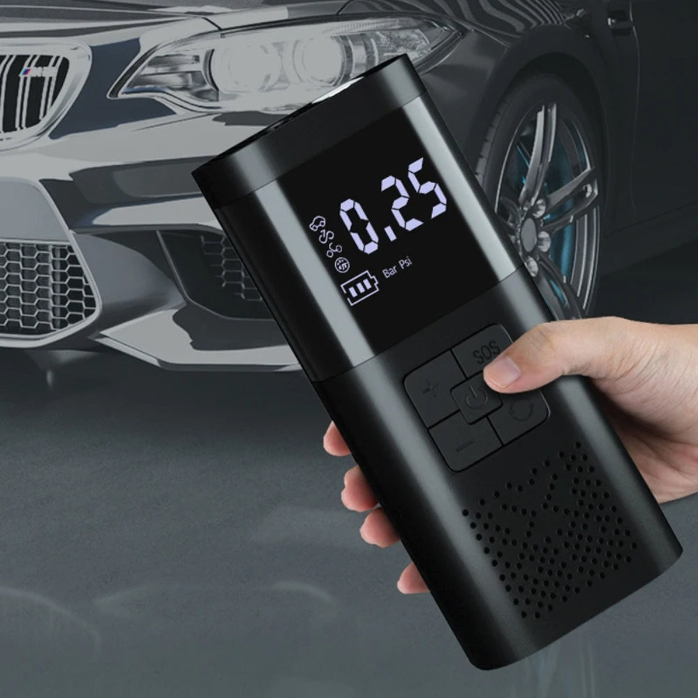Cordless Tire Inflator Portable Air Compressor with Digital Gauge and LED Light