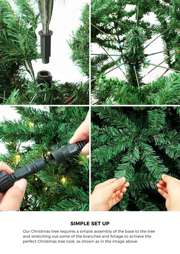 8FT Green Christmas Tree with LED Lights
