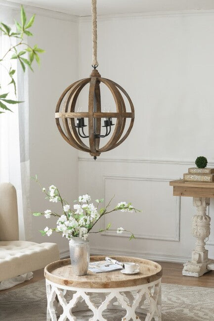 Lattice Round Shabby Chic Coffee Table 81cm Distressed White Wood Top