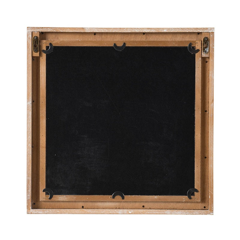Clover Wall Mirror 50cm – Whitewash Quatrefoil with Wood Bead Trim