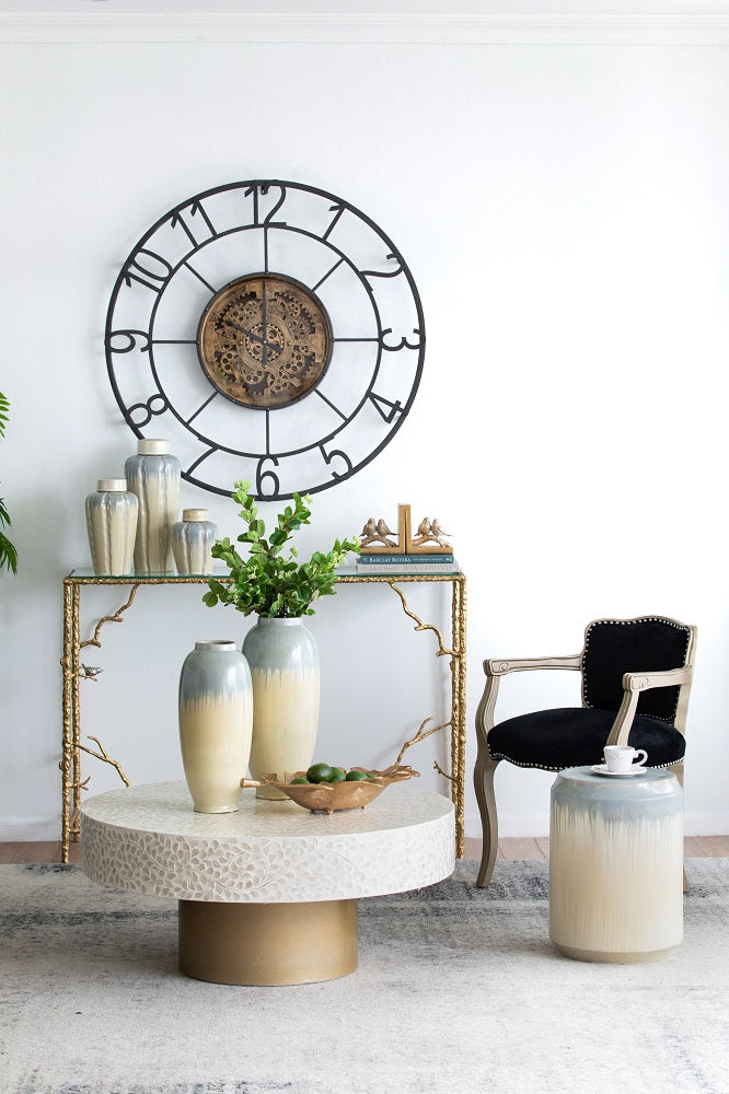 Florence Reactive Glaze Ceramic 46 cm Stool Versatile Accent Seat