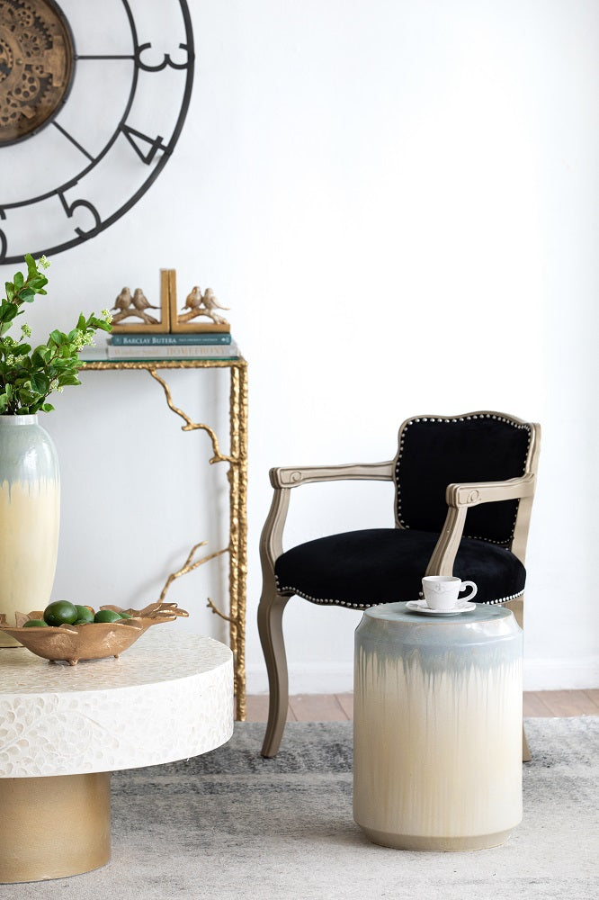 Florence Reactive Glaze Ceramic 46 cm Stool Versatile Accent Seat
