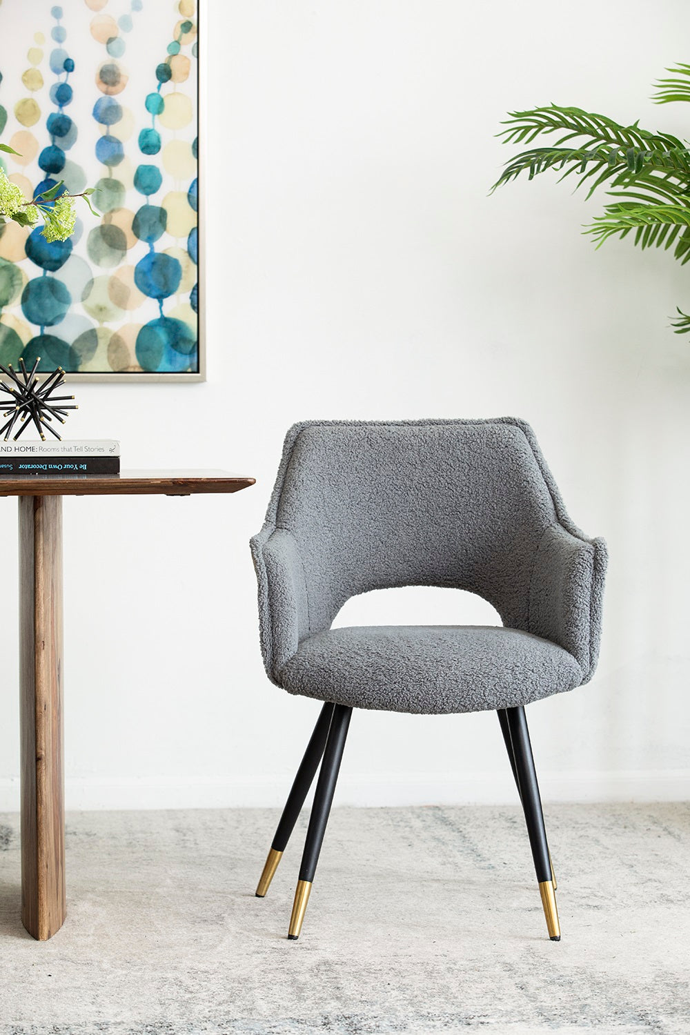 Venera Grey & Cream Velvet Dining Chair Boxed Set of 2 Armchair Style