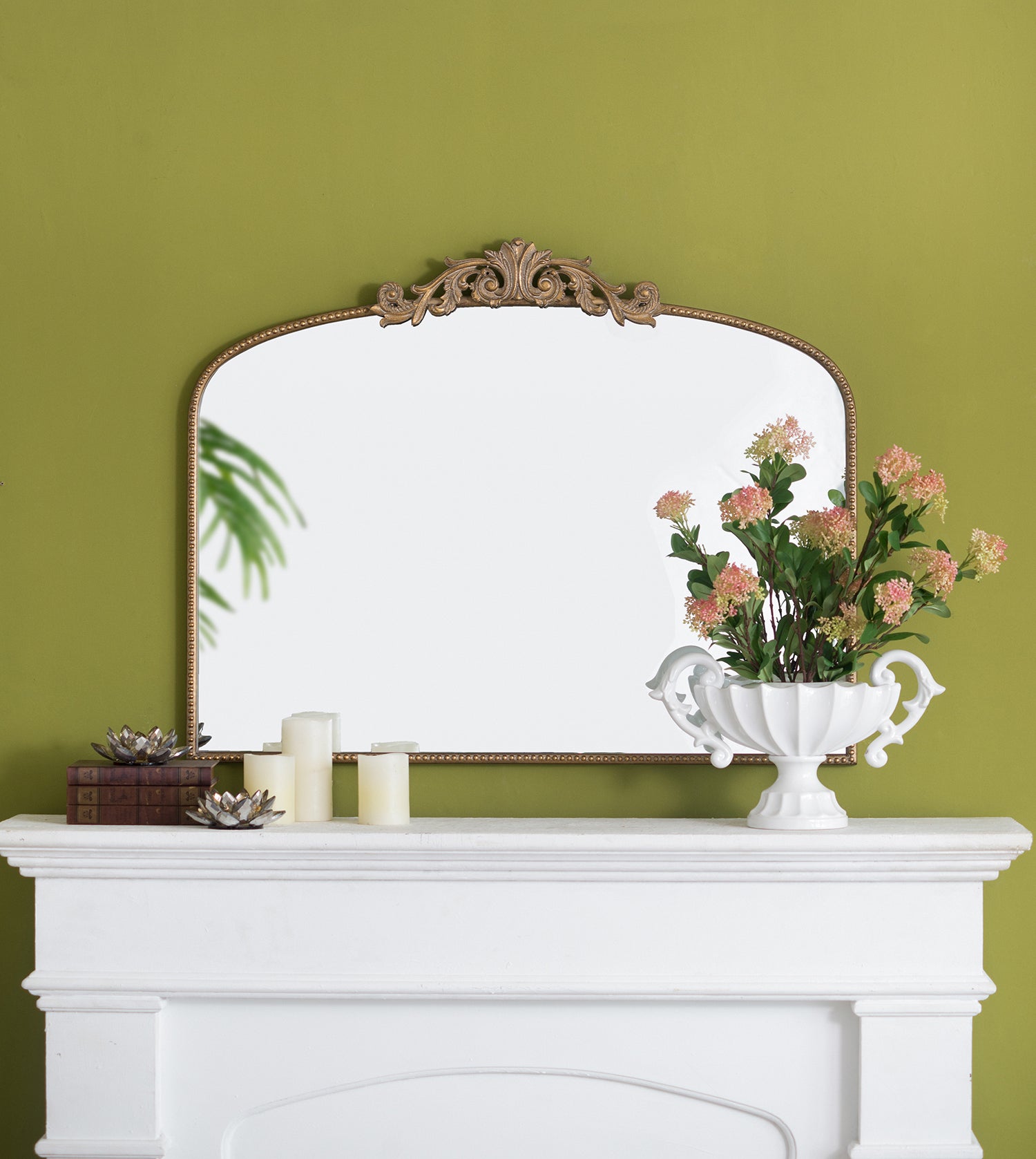 Baroque Gold Mirror 101cm Luxurious Wall Accent with Ornate Detailing Iron MDF Glass