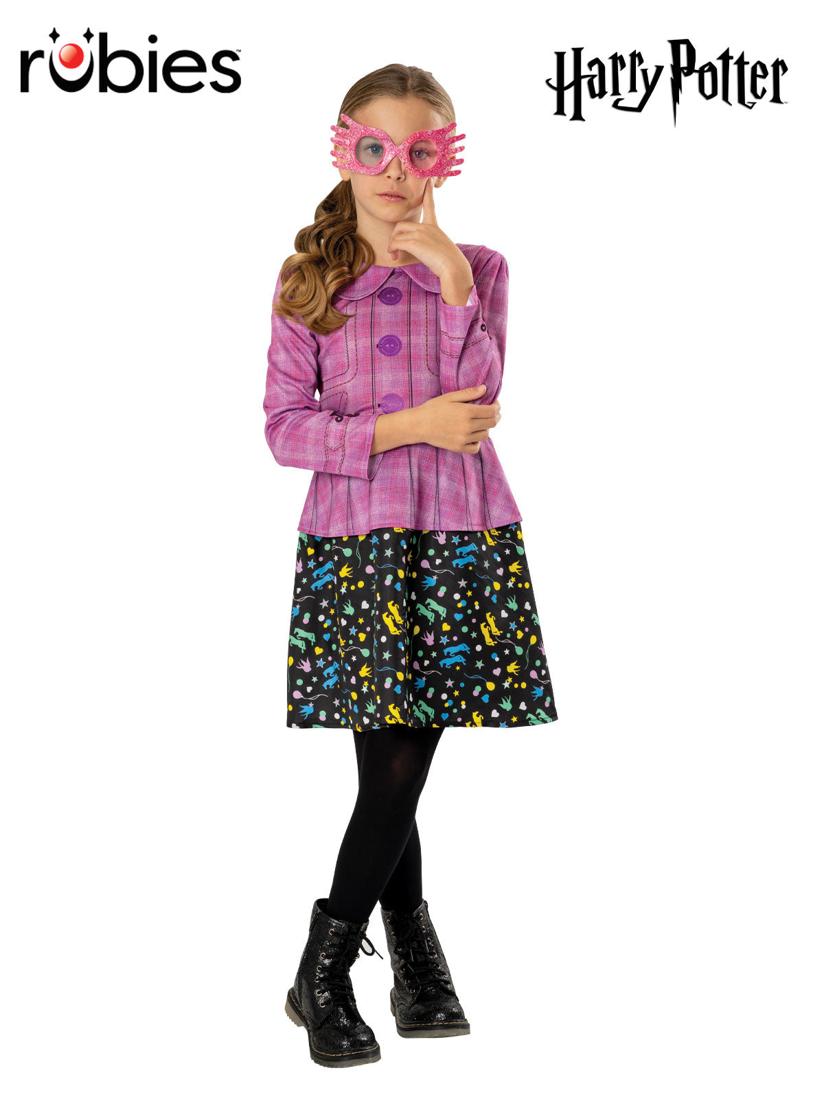 Harry Potter Luna Lovegood Kids Costume Dress with Spectrespecs Multi Colour