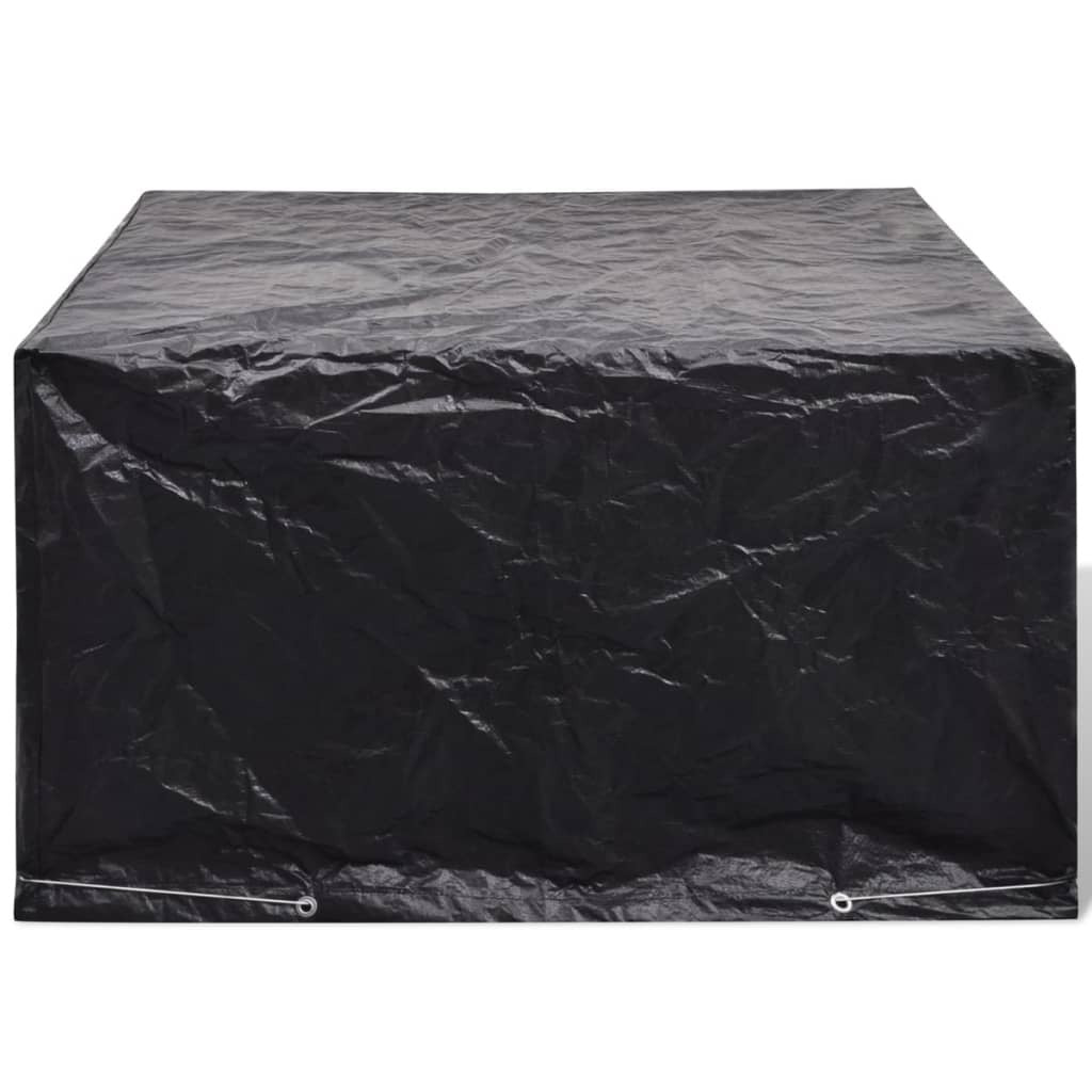 Garden Furniture Covers 2 pcs 6 Person Poly Rattan Set 8 Eyelets 172x113cm