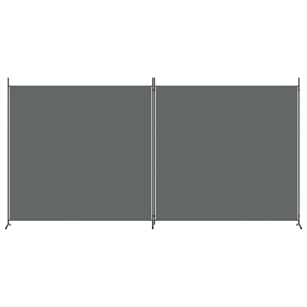2-Panel Room Divider Anthracite 348x180 cm Fabric