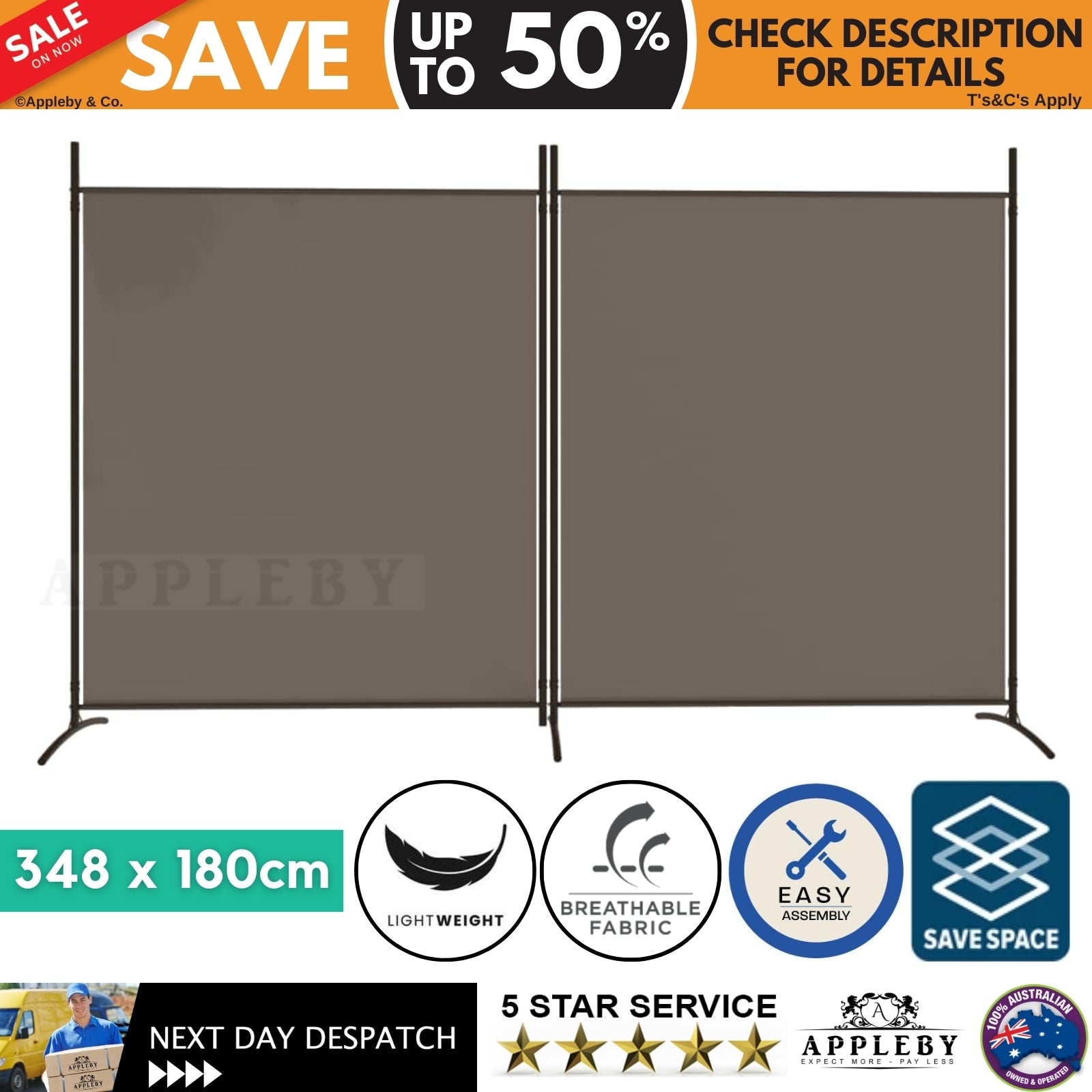 2-Panel Room Divider Anthracite 348x180 cm Fabric