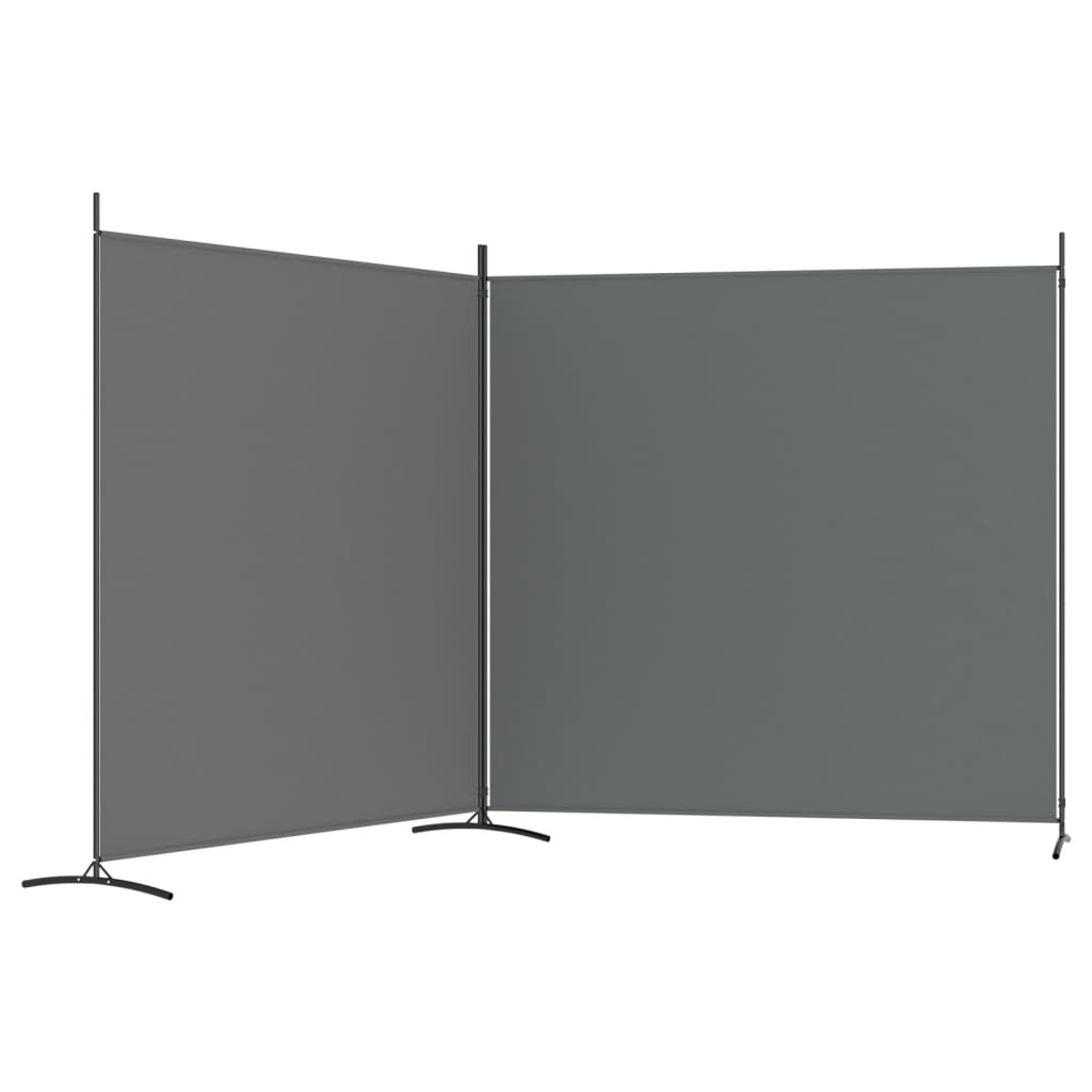 2-Panel Room Divider Anthracite 348x180 cm Fabric