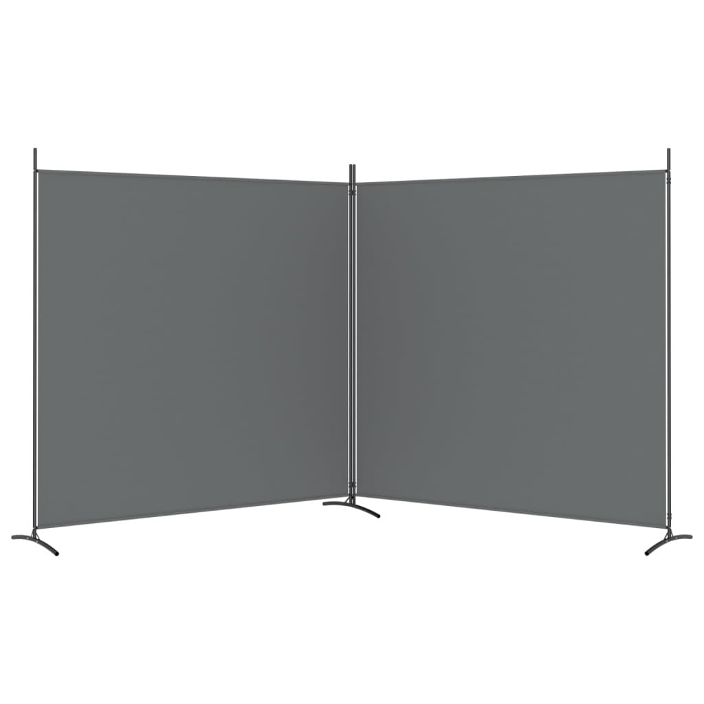 2-Panel Room Divider Anthracite 348x180 cm Fabric