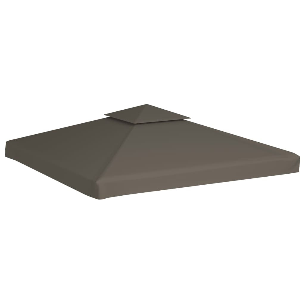 2-Tier Gazebo Top Cover 310 g/mÂ² 3x3 m Taupe