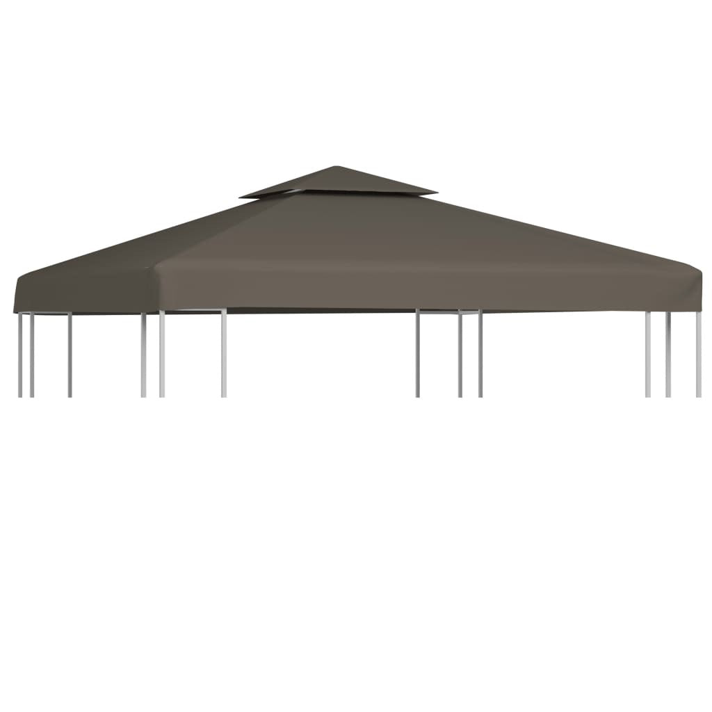 2-Tier Gazebo Top Cover 310 g/mÂ² 3x3 m Taupe