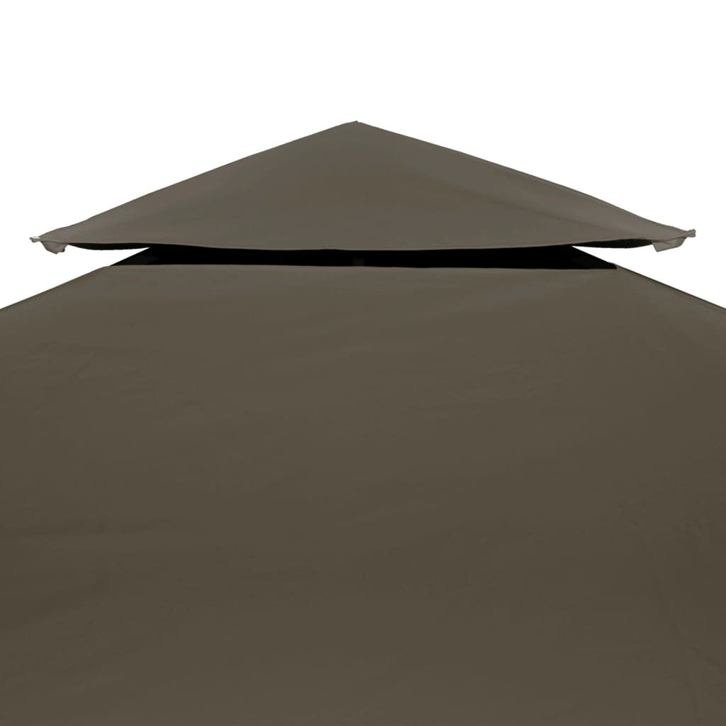2-Tier Gazebo Top Cover 310 g/mÂ² 3x3 m Taupe
