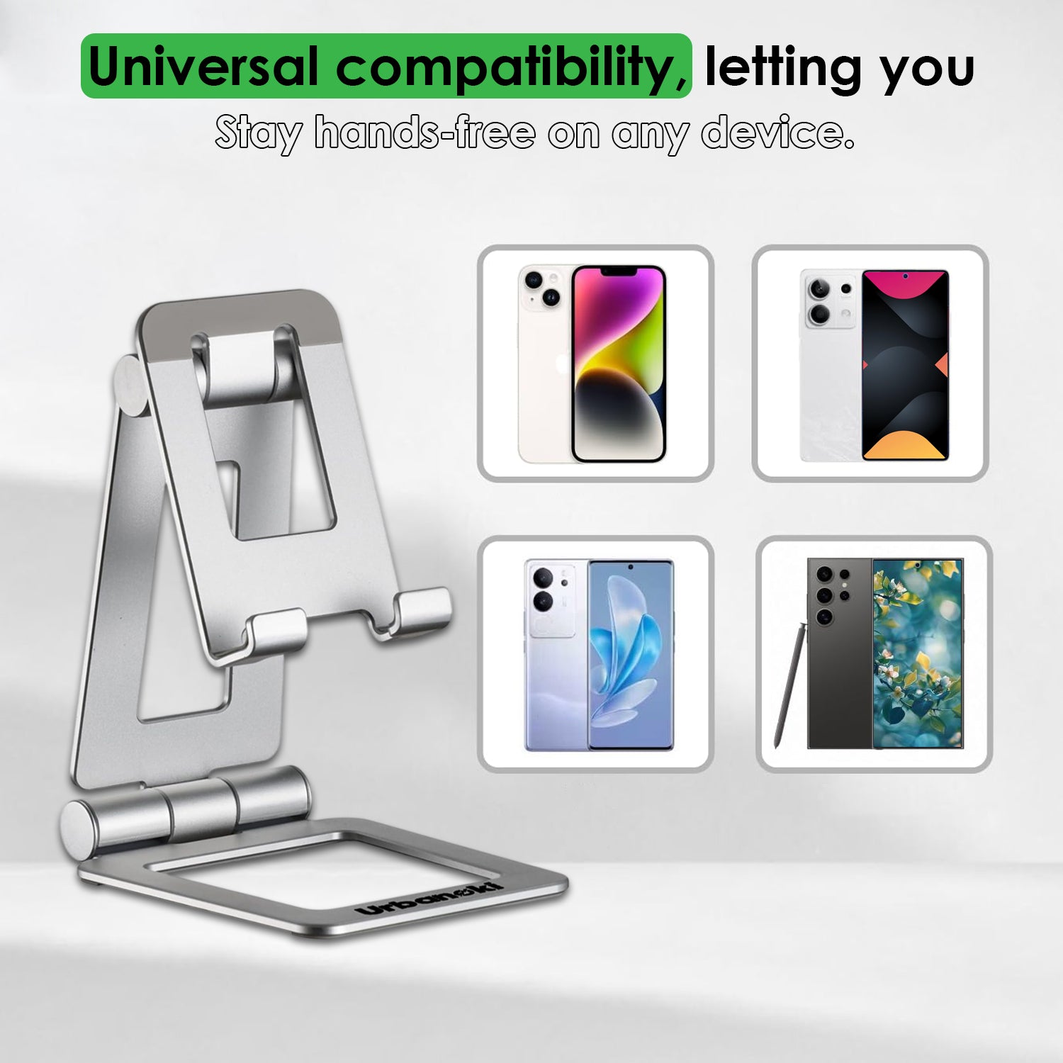 Portable Dual Folding Phone and Tablet Stand Desk Travel Cradle Dock Pack of 3, Available in 2 Colours