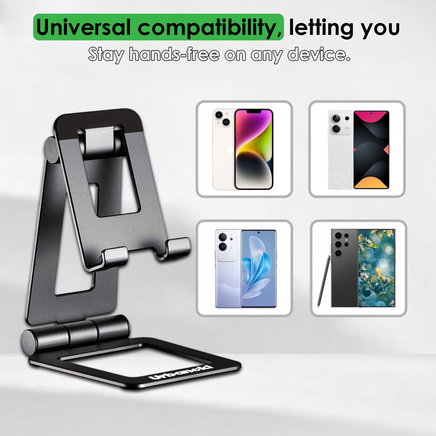 Portable Dual Folding Phone and Tablet Stand Desk Travel Cradle Dock Pack of 3, Available in 2 Colours