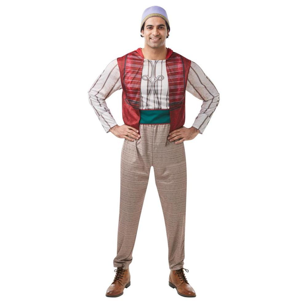 Aladdin Live Action Costume Adult Disney Fancy Dress Top Pants Hat Red Colour