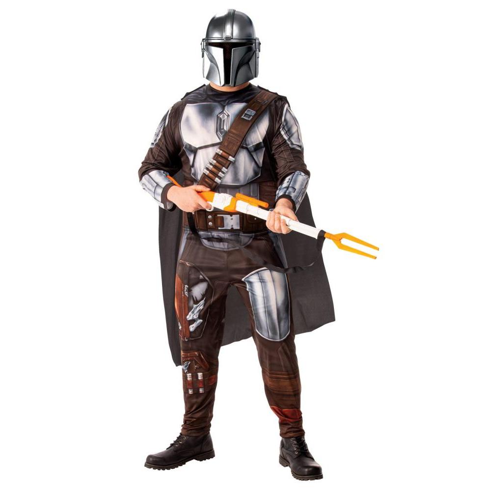 Star Wars The Mandalorian Deluxe Kids Costume with Armour &amp; Mask – Grey Colour