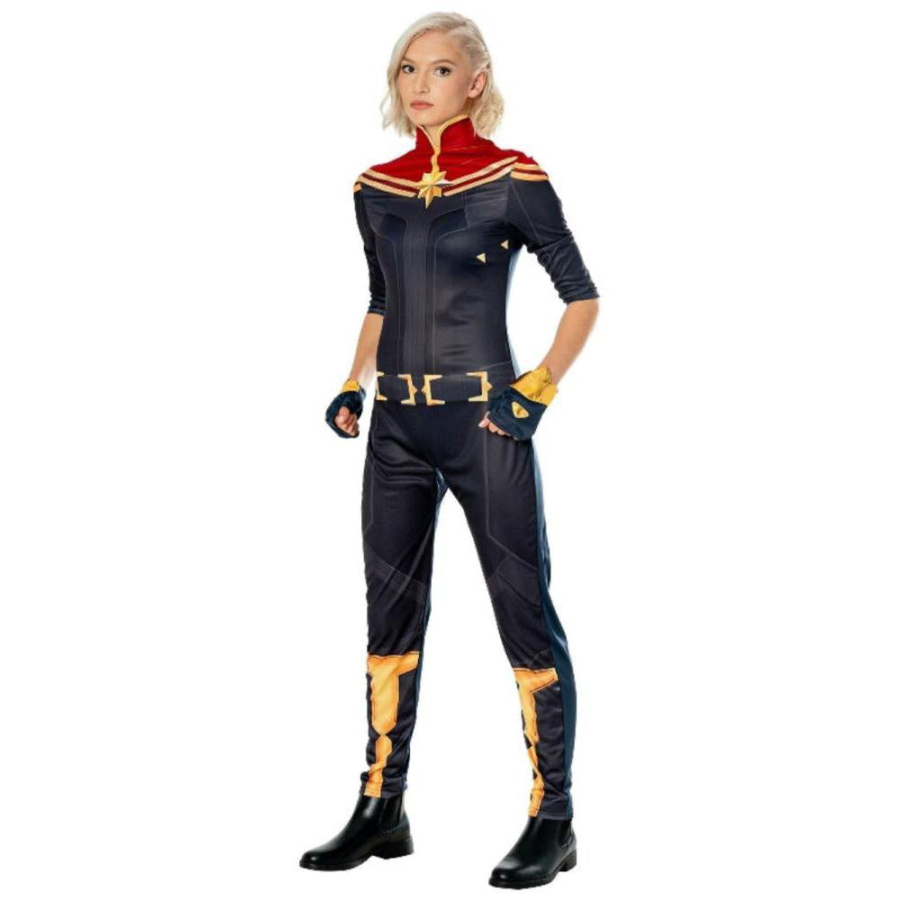 Captain Marvel The Marvels Deluxe Costume Adult Official Marvel Jumpsuit with Gauntlets