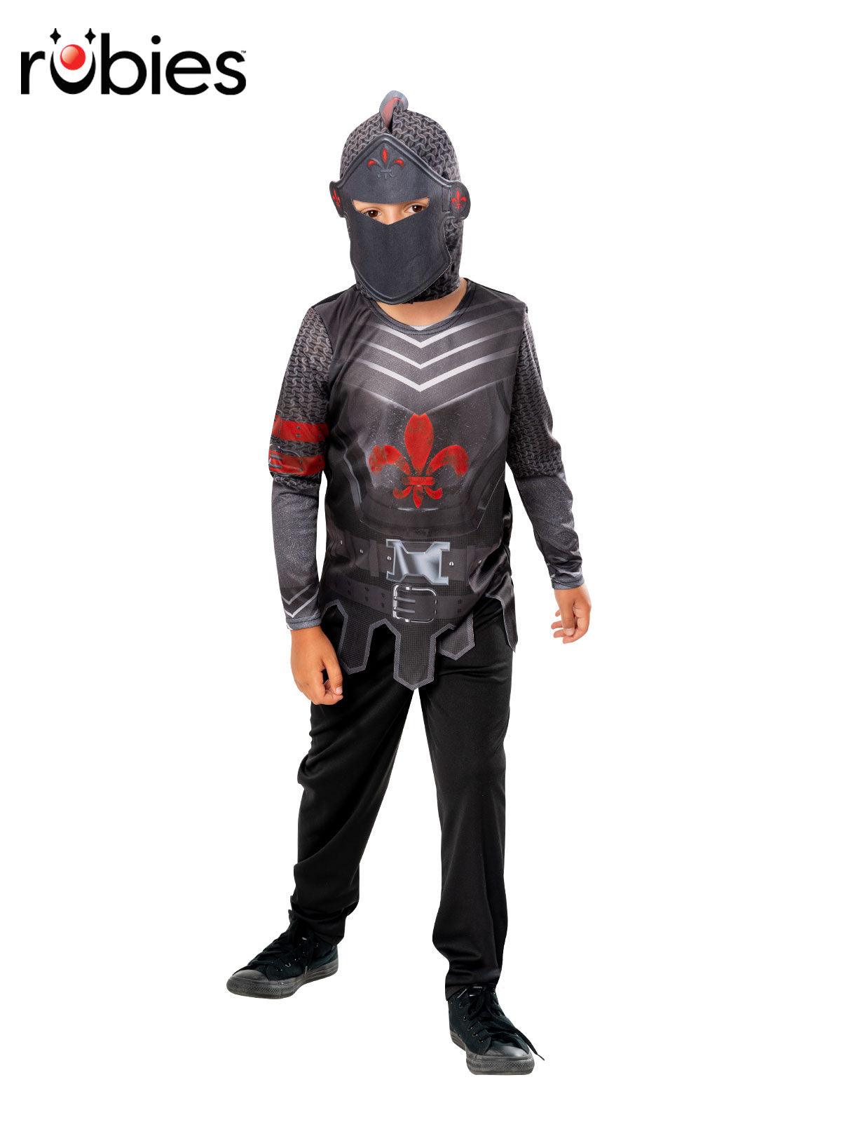 Black Knight Costume for Kids Official Rubies Medieval Warrior Outfit with Mask Grey Colour