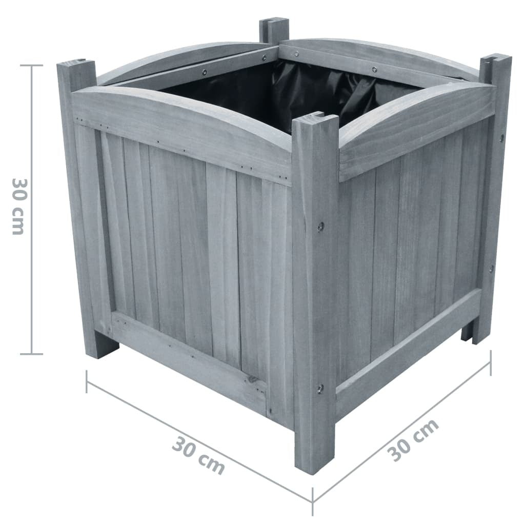 Garden Raised Beds 2 pcs 30x30x30 cm Solid Firwood