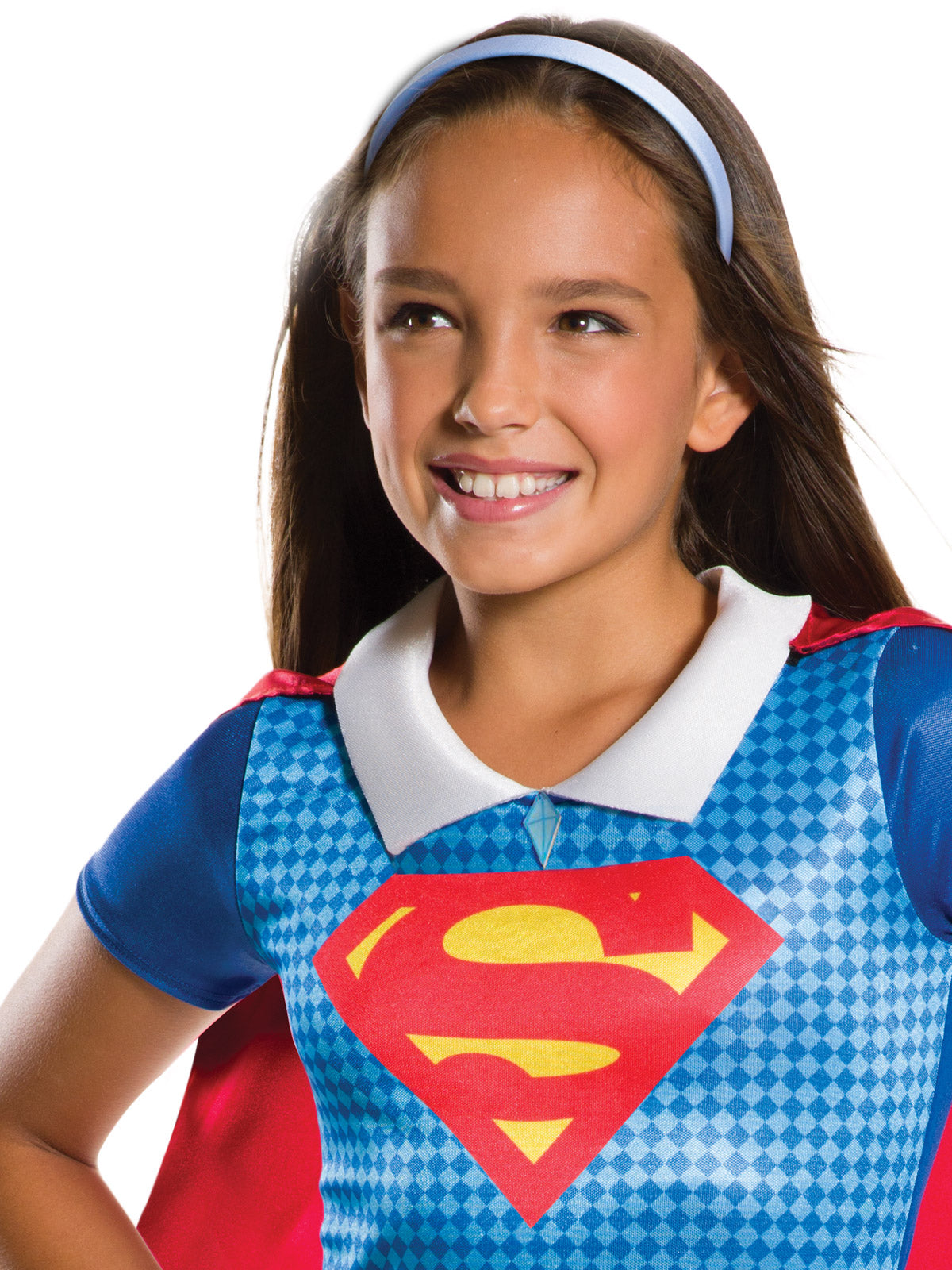 Supergirl Costume for Kids Dress with Cape Headband Cuffs DC Superhero Outfit