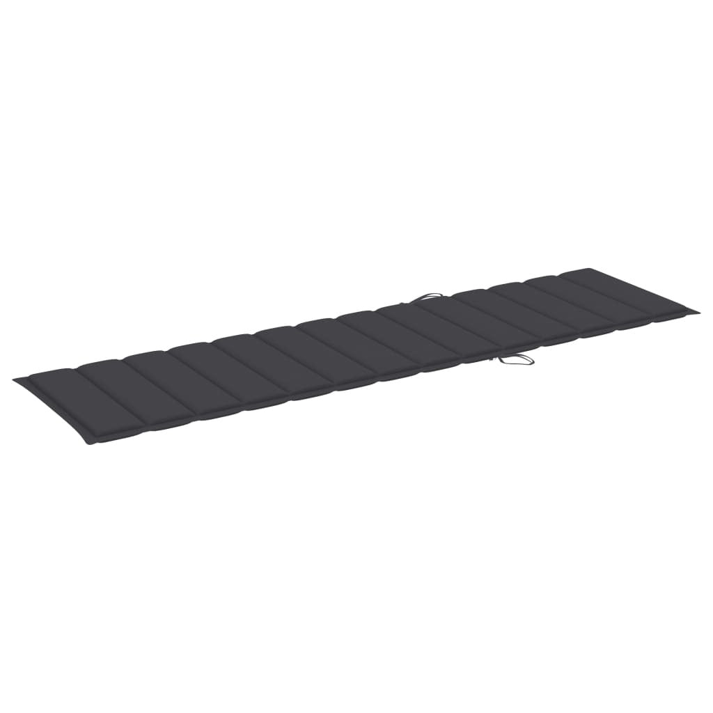 Sun Lounger Cushion Anthracite 200x50x3cm Oxford Fabric